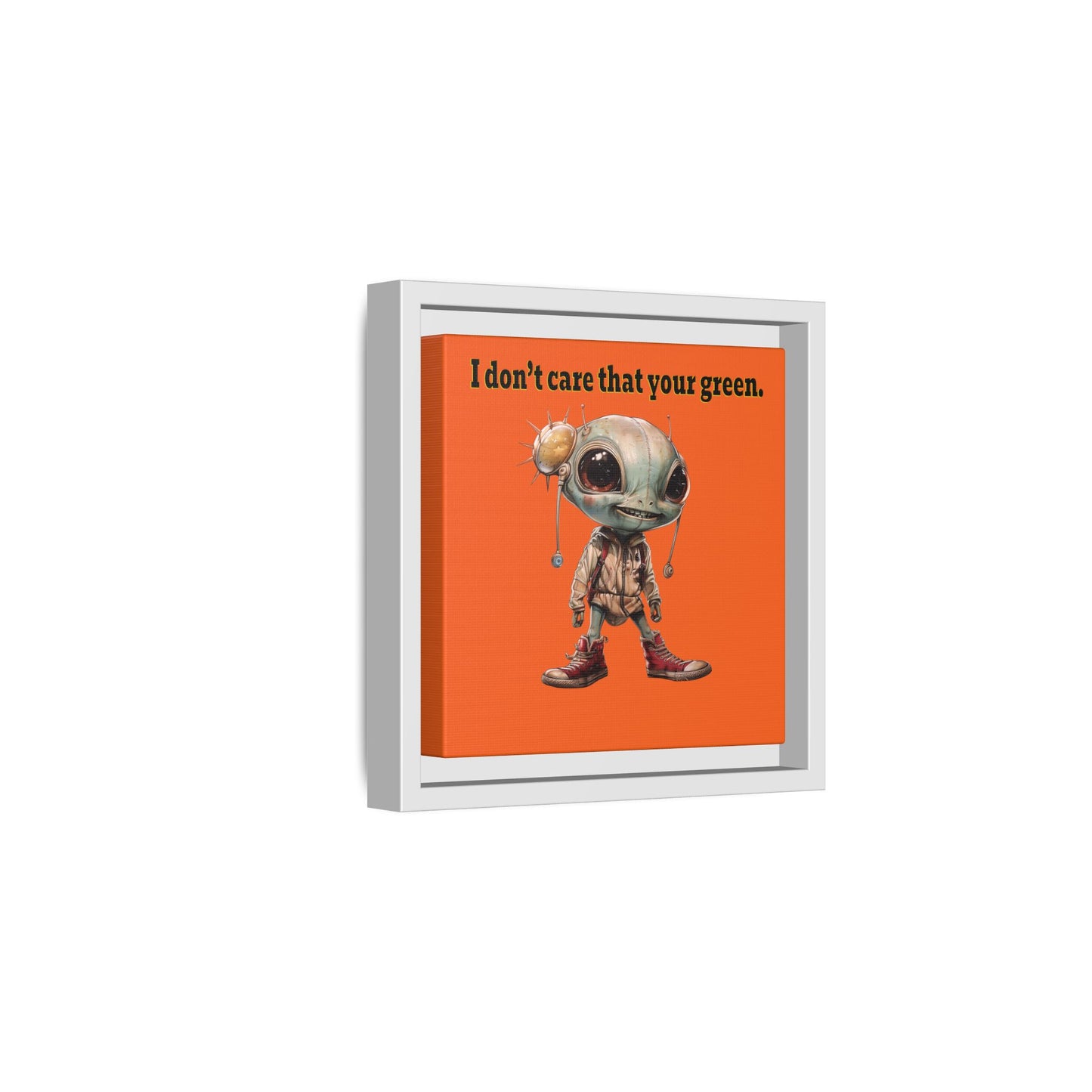 I don't care that your green - framed canvas art (orange)