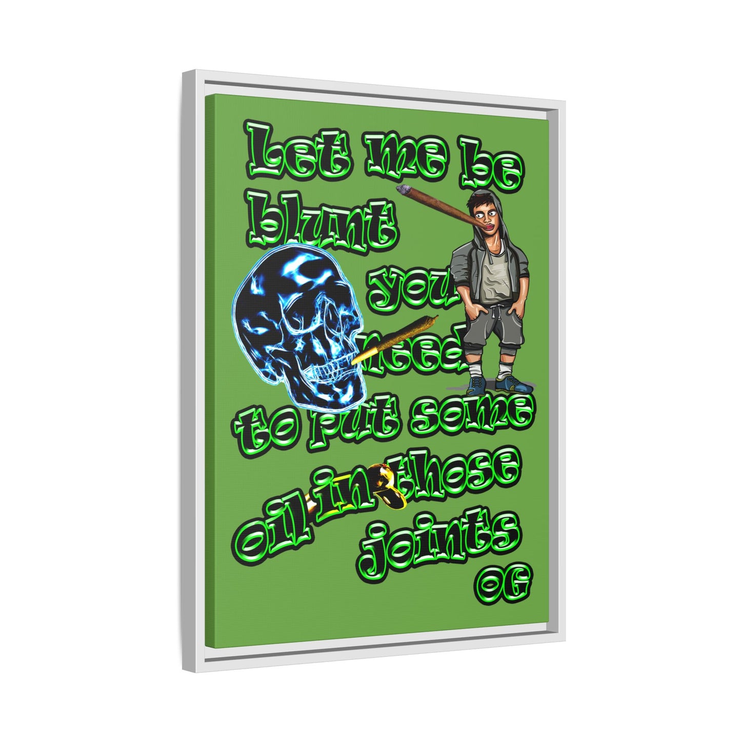 og - framed canvas art (green)
