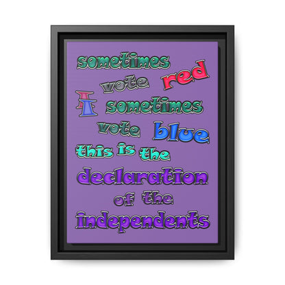 declaration of the independents - framed canvas art (light purple)