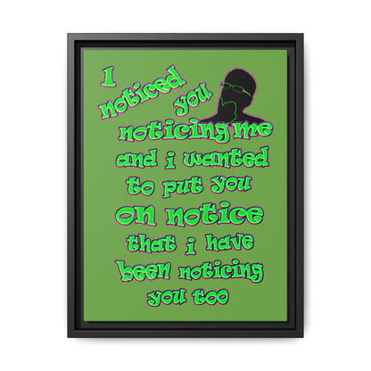noticed you noticing - framed canvas art (green)