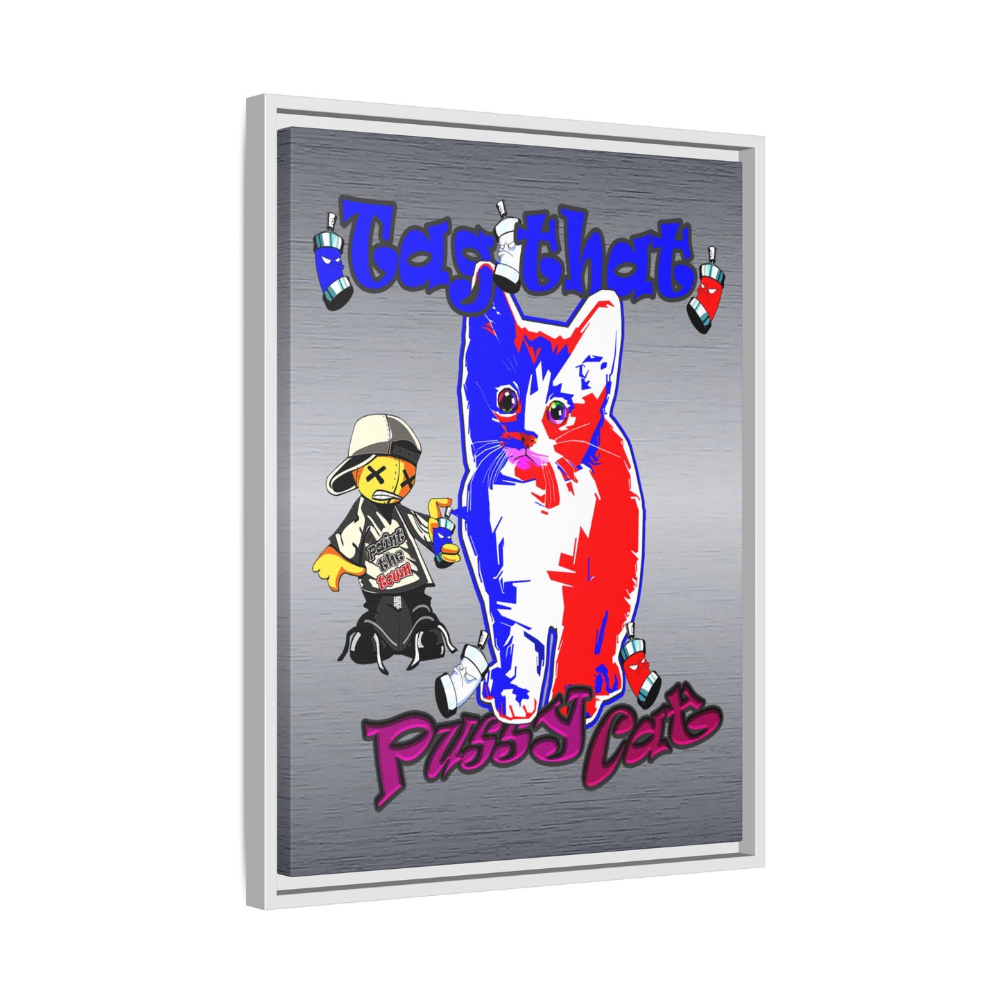 tag that - framed canvas art (brushed nickel)