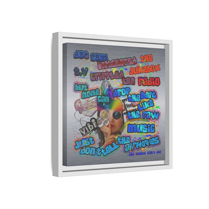 drop the beat - framed canvas art (brushed nickel)