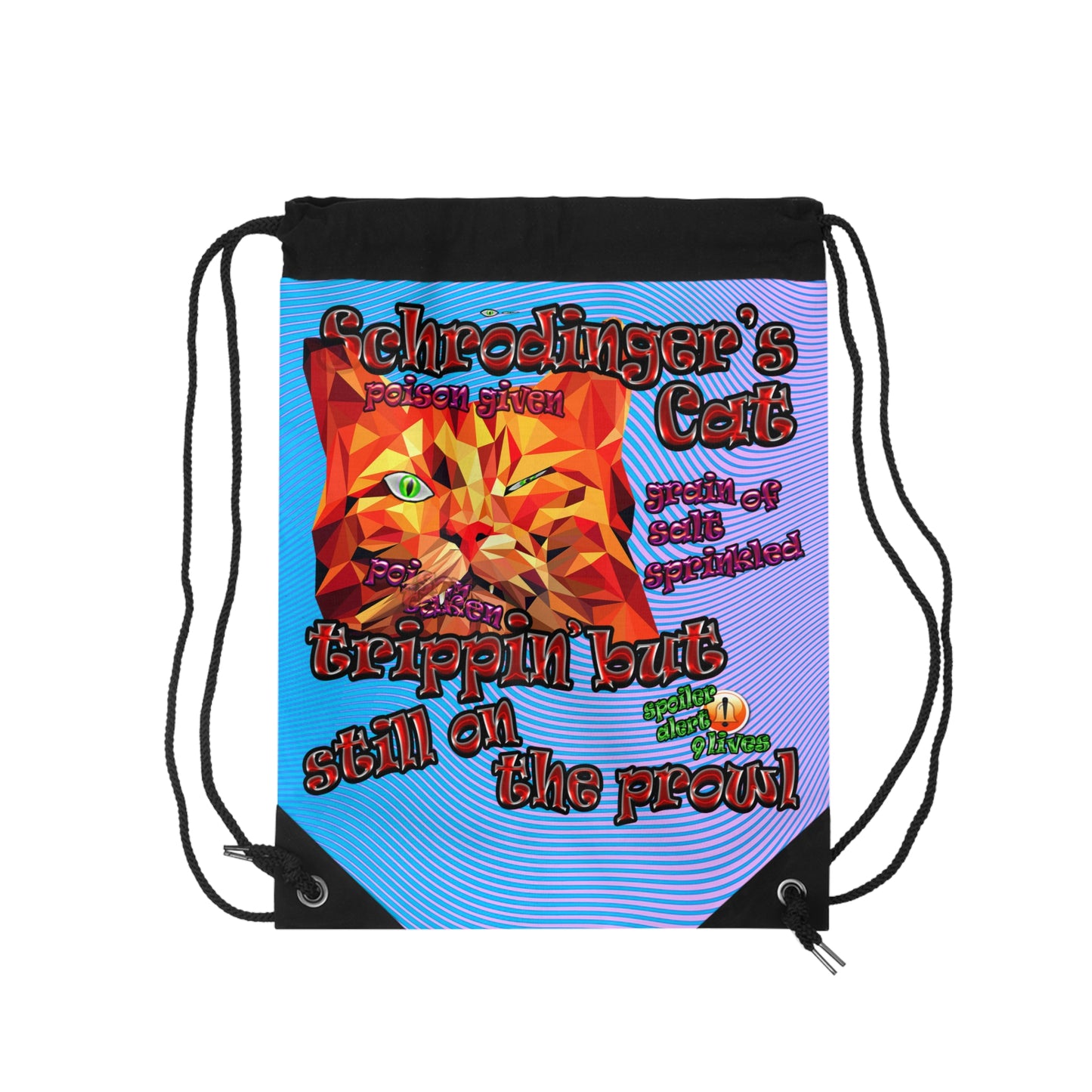 schrodinger's cat - Drawstring Bag (light blue-purple wave)