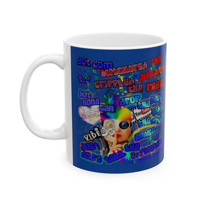 drop the beat - White Mug (dark blue)