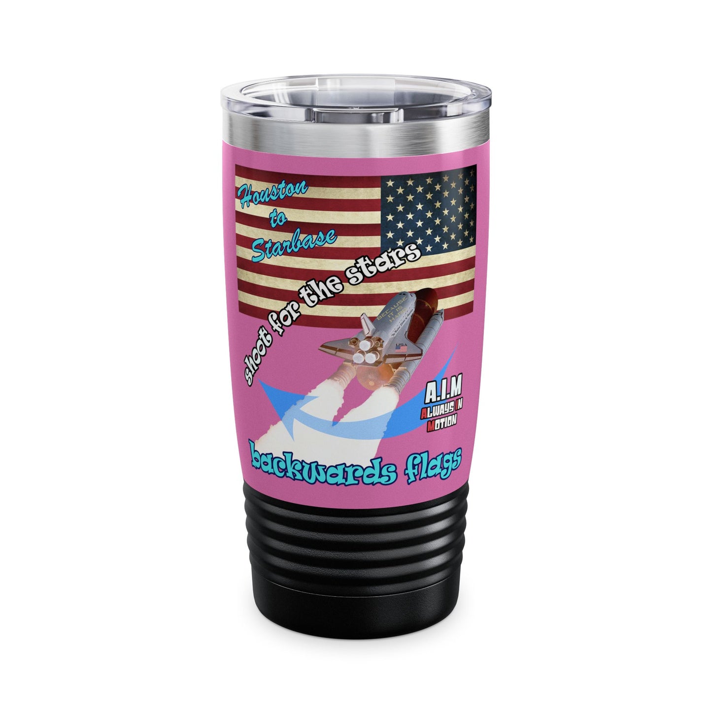 shoot for the stars - Ringneck Tumbler, 20oz (light pink)