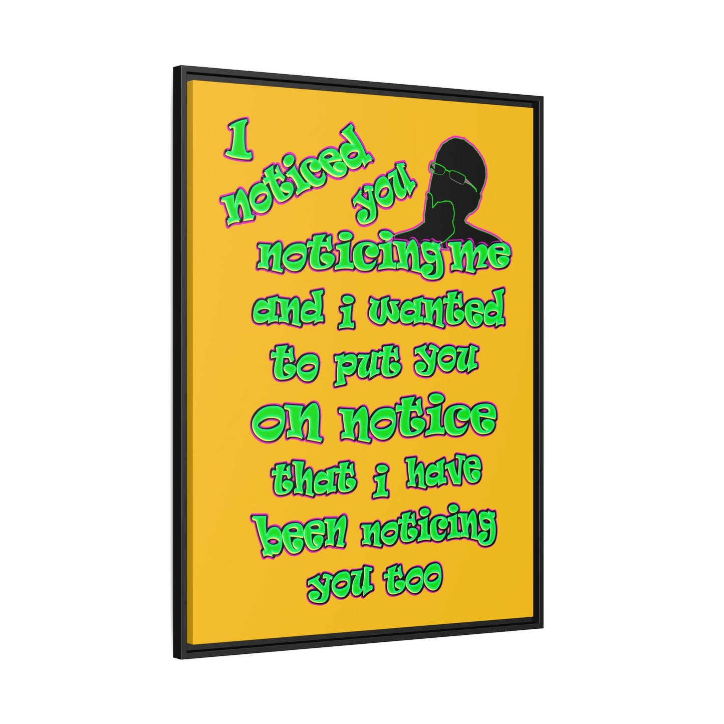 noticed you noticing - framed canvas art (yellow)