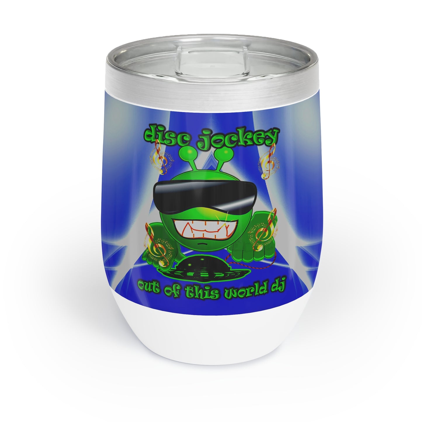 disc jockey - Chill Wine Tumbler (blue-white wave)