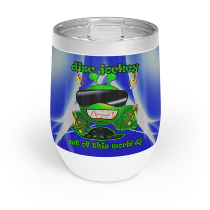 disc jockey - Chill Wine Tumbler (blue-white wave)