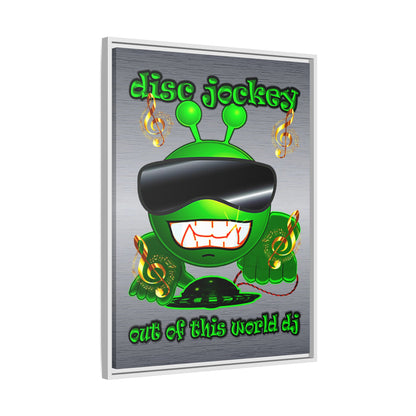 disc jockey - framed canvas art (brushed nickel)