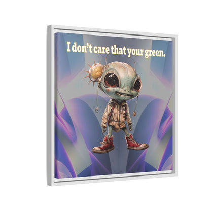 I don't care that your green - framed canvas art (grey-pink wave)