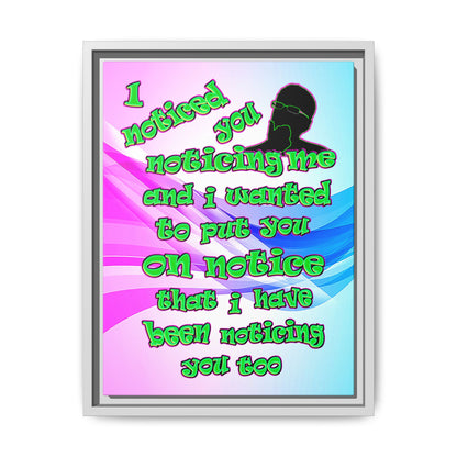 noticed you noticing - framed canvas art (light blue-pink wave)