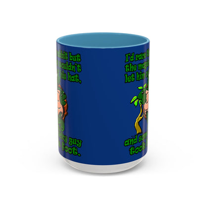 turtle race - Accent Mug (dark blue)