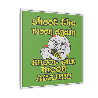 shoot the moon again - framed canvas art (green)