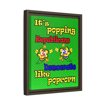 popping like popcorn - framed canvas art (logo green)