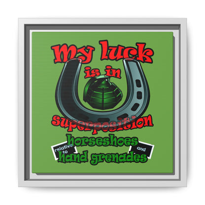 my luck - framed canvas art (green)