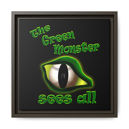 green monster - framed canvas art (black)