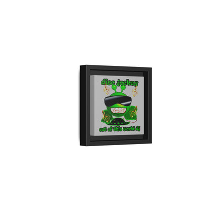 disc jockey - framed canvas art (light grey)