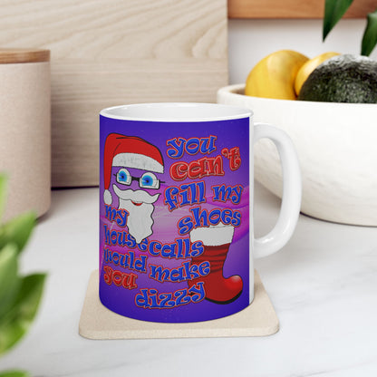 santa's shoes - White Mug (purple-pink wave)
