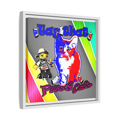 tag that - framed canvas art (rainbow split)