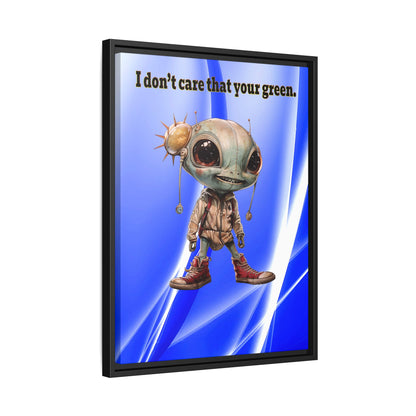 I don't care that your green - framed canvas art (blue-white wave)