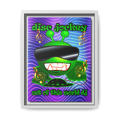 disc jockey - framed canvas art (purple wave)