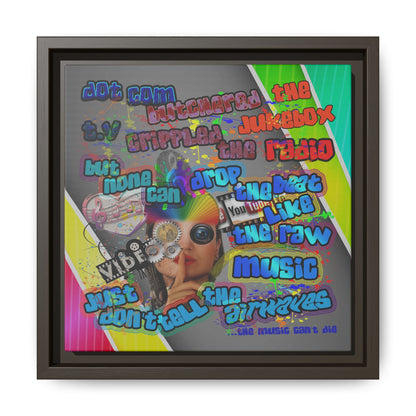 drop the beat - framed canvas art (rainbow split)