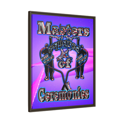 em cee squared - framed canvas art (purple-pink wave)