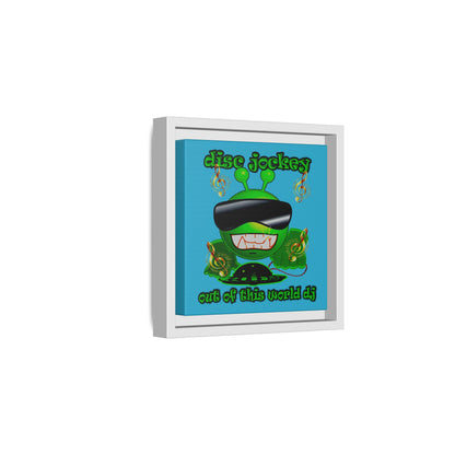 disc jockey - framed canvas art (turquoise)