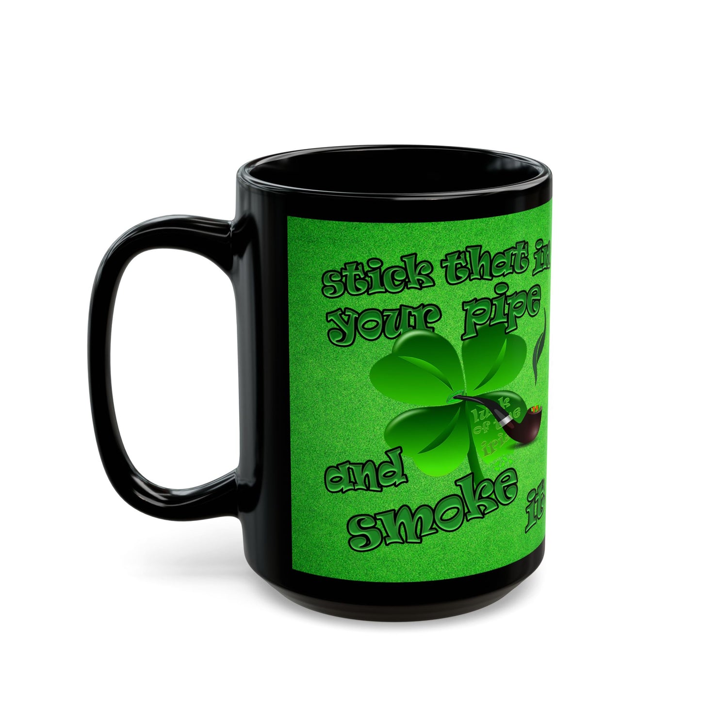 celtics logo - Black Mug (green turf)