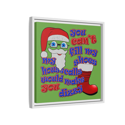 santa's shoes - framed canvas art (green)