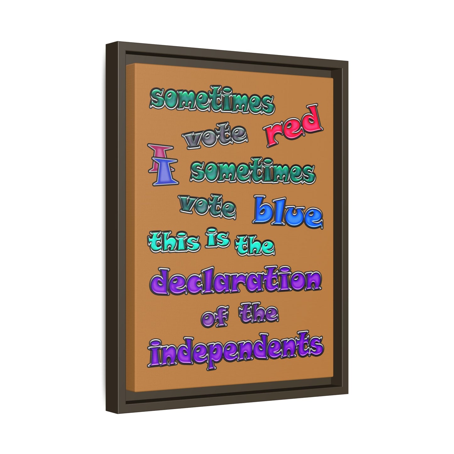 declaration of the independents - framed canvas art (light brown)