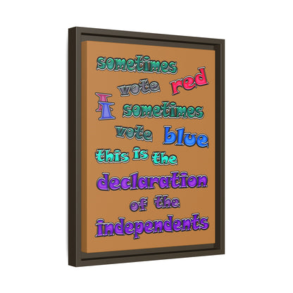 declaration of the independents - framed canvas art (light brown)