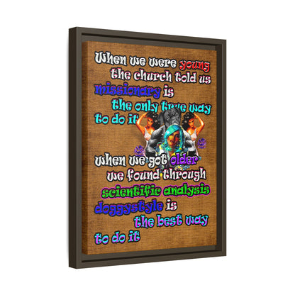 doggystyle - framed canvas art (brown papyrus)