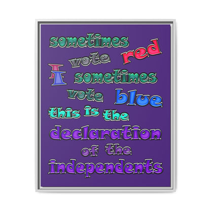 declaration of the independents - framed canvas art (purple)
