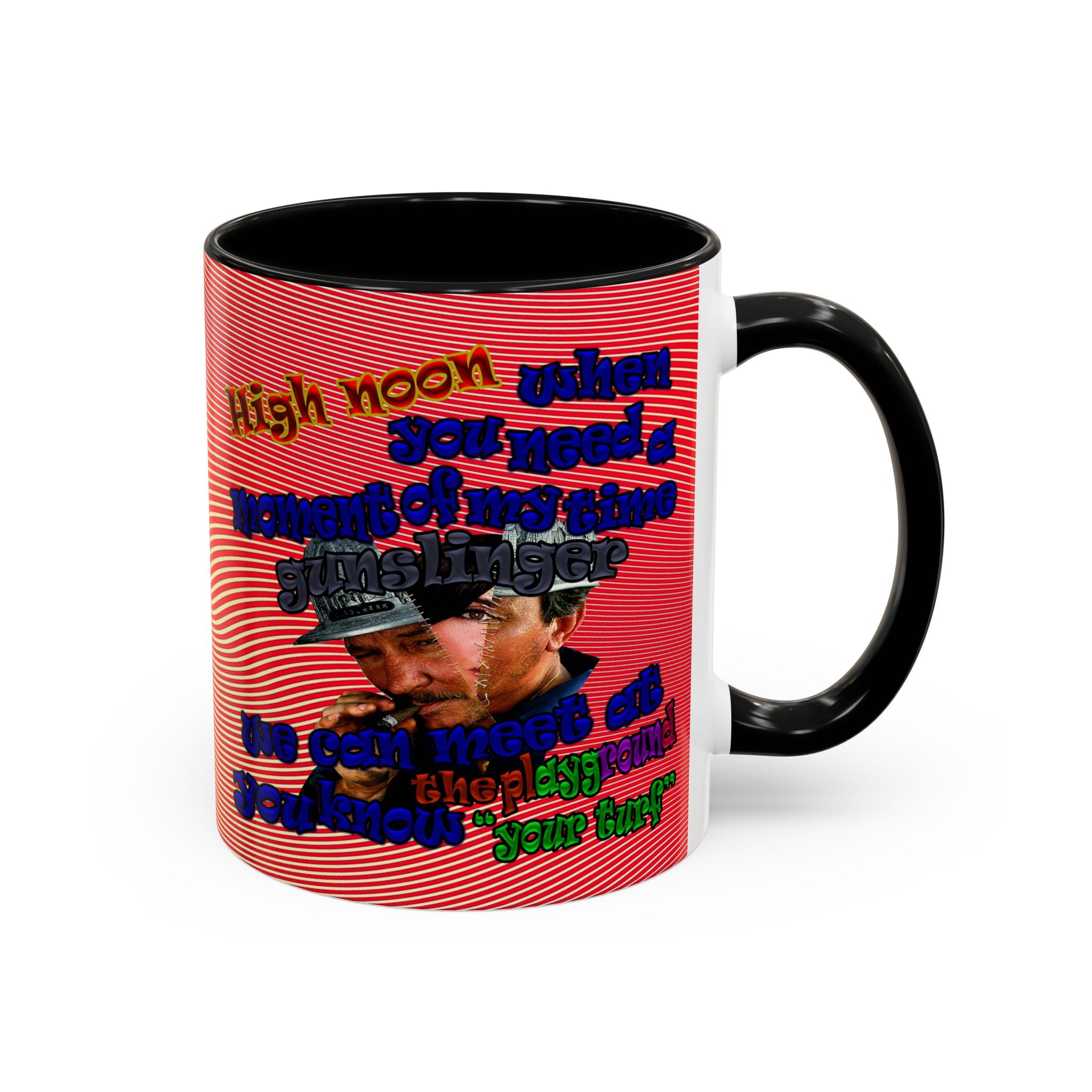 high noon - Accent Mug (yellow-orange wave)