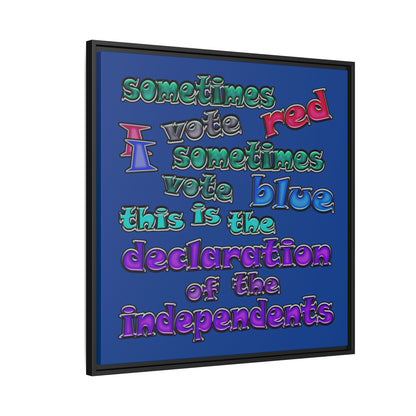 declaration of the independents - framed canvas art (dark blue)