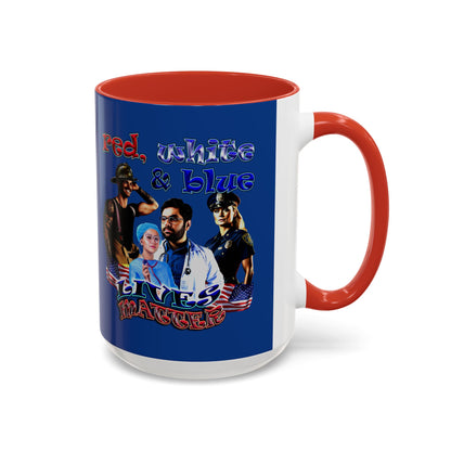 rw&b lives matter - Accent Mug (dark blue)