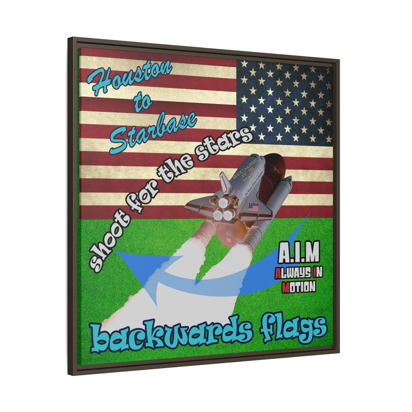 shoot for the stars - framed canvas art (green turf)