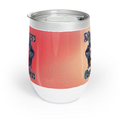 em cee squared - Chill Wine Tumbler (yellow-orange wave)
