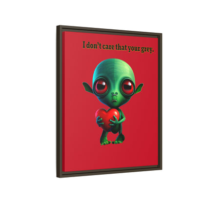 I don't care that your grey - framed canvas art (dark red)
