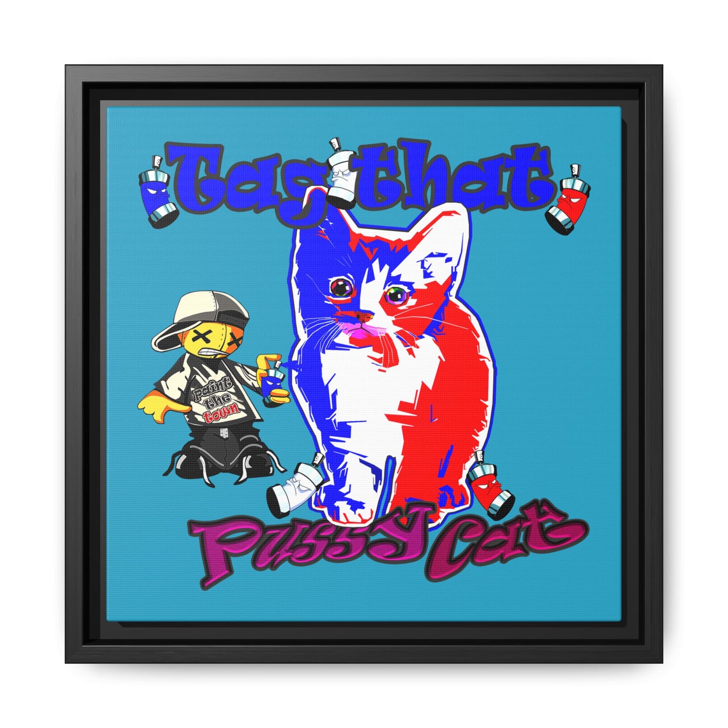 tag that - framed canvas art (turquoise)