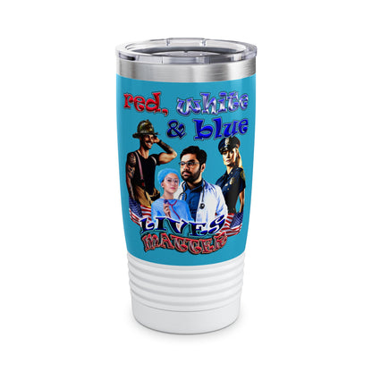 rw&b lives matter - Ringneck Tumbler, 20oz (turquoise)