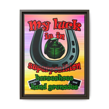 my luck - framed canvas art (color blur)