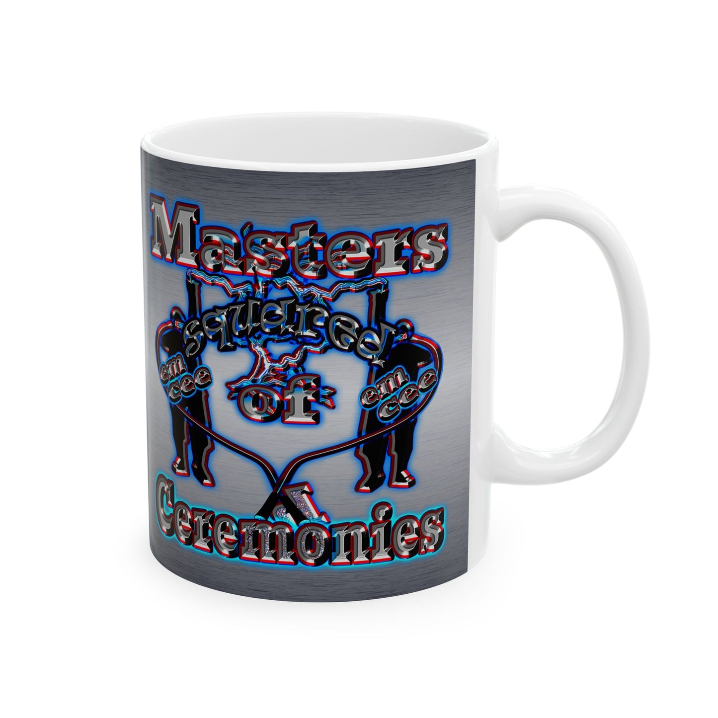 em cee squared - White Mug (brushed nickel)