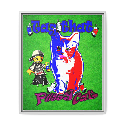 tag that - framed canvas art (green turf)