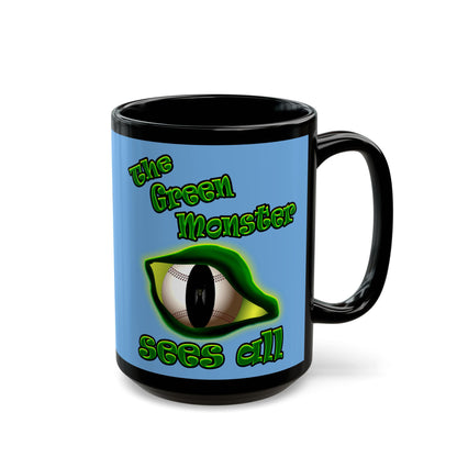 green monster - Black Mug (light blue)
