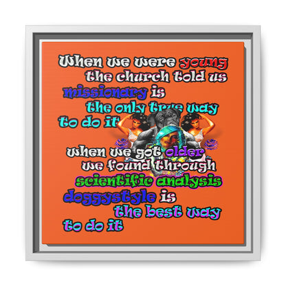 doggystyle - framed canvas art (orange)