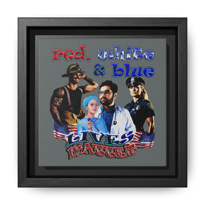 rw&b lives matter - framed canvas art (dark grey)