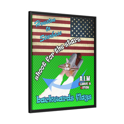 shoot for the stars - framed canvas art (logo green)