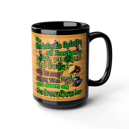 christmas spirits of boston - Black Mug (butterscotch wood finish)